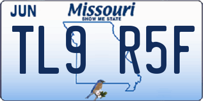 MO license plate TL9R5F