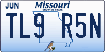 MO license plate TL9R5N