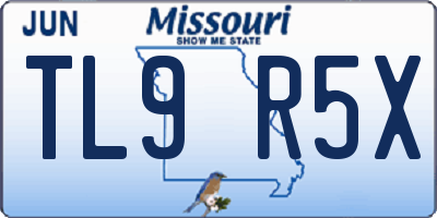 MO license plate TL9R5X
