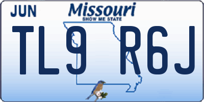 MO license plate TL9R6J