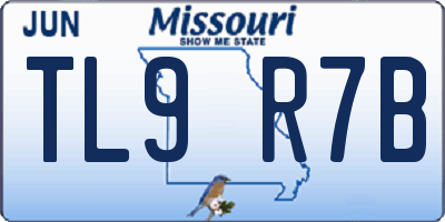 MO license plate TL9R7B