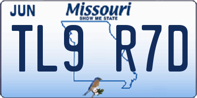 MO license plate TL9R7D