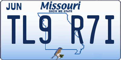 MO license plate TL9R7I