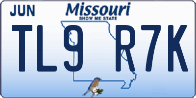 MO license plate TL9R7K