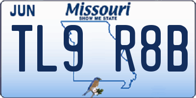 MO license plate TL9R8B