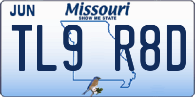 MO license plate TL9R8D