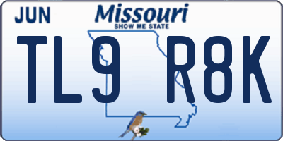 MO license plate TL9R8K