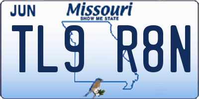MO license plate TL9R8N