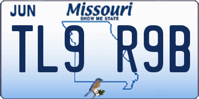 MO license plate TL9R9B