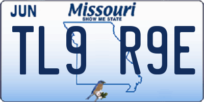 MO license plate TL9R9E