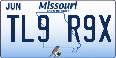 MO license plate TL9R9X