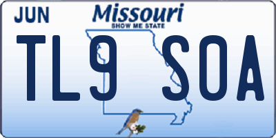 MO license plate TL9S0A