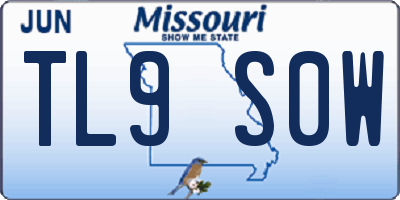 MO license plate TL9S0W