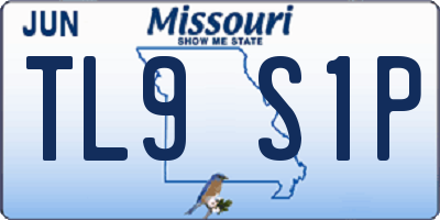 MO license plate TL9S1P