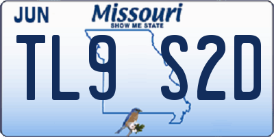 MO license plate TL9S2D