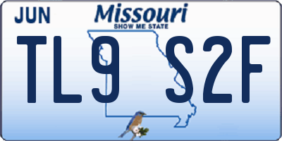 MO license plate TL9S2F
