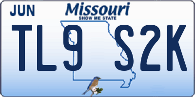 MO license plate TL9S2K