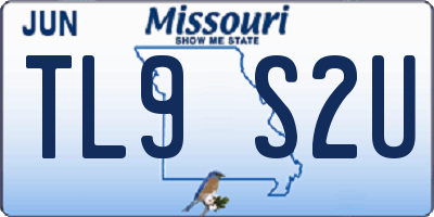 MO license plate TL9S2U