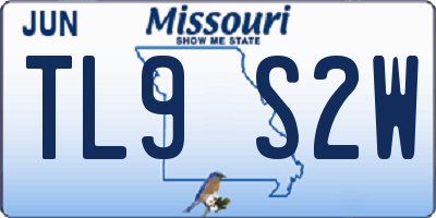 MO license plate TL9S2W