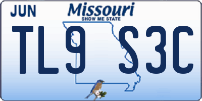 MO license plate TL9S3C