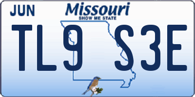 MO license plate TL9S3E