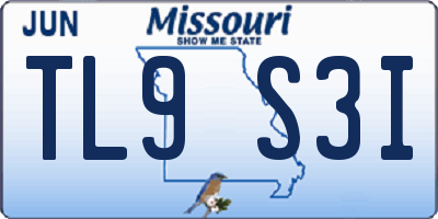 MO license plate TL9S3I
