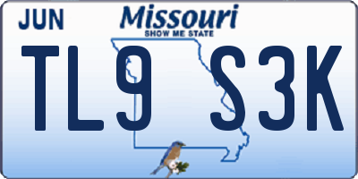 MO license plate TL9S3K