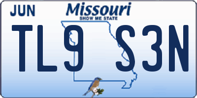 MO license plate TL9S3N