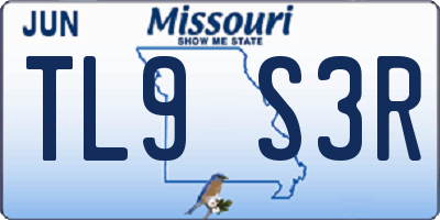 MO license plate TL9S3R