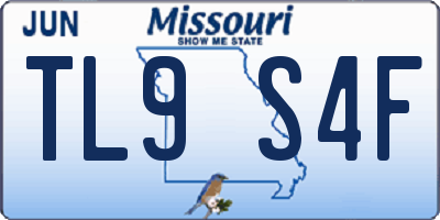 MO license plate TL9S4F