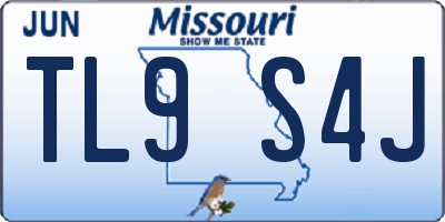 MO license plate TL9S4J