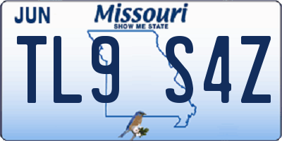 MO license plate TL9S4Z