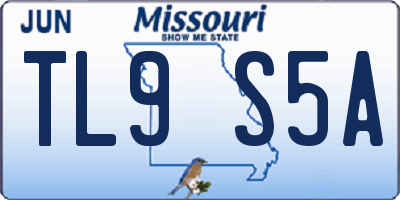 MO license plate TL9S5A