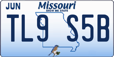 MO license plate TL9S5B