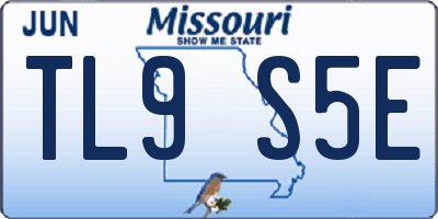 MO license plate TL9S5E