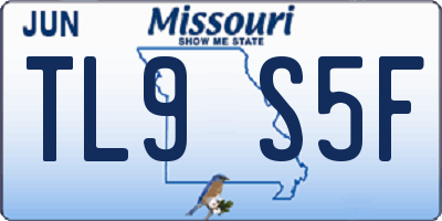MO license plate TL9S5F