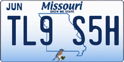 MO license plate TL9S5H