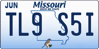 MO license plate TL9S5I