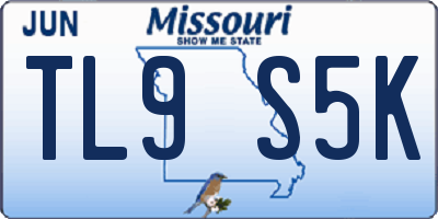 MO license plate TL9S5K