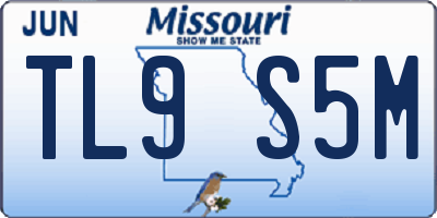 MO license plate TL9S5M