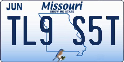 MO license plate TL9S5T