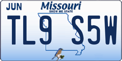 MO license plate TL9S5W