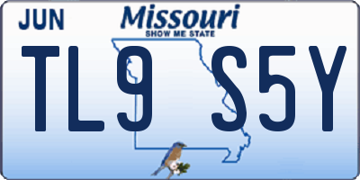 MO license plate TL9S5Y