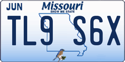 MO license plate TL9S6X