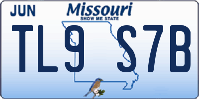 MO license plate TL9S7B