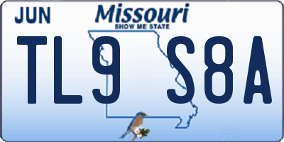MO license plate TL9S8A