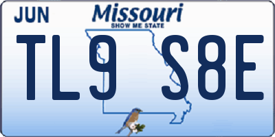 MO license plate TL9S8E