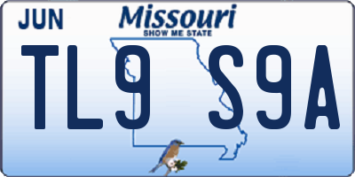 MO license plate TL9S9A