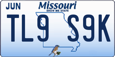 MO license plate TL9S9K
