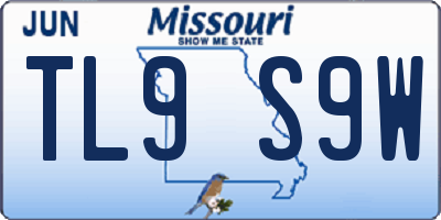 MO license plate TL9S9W